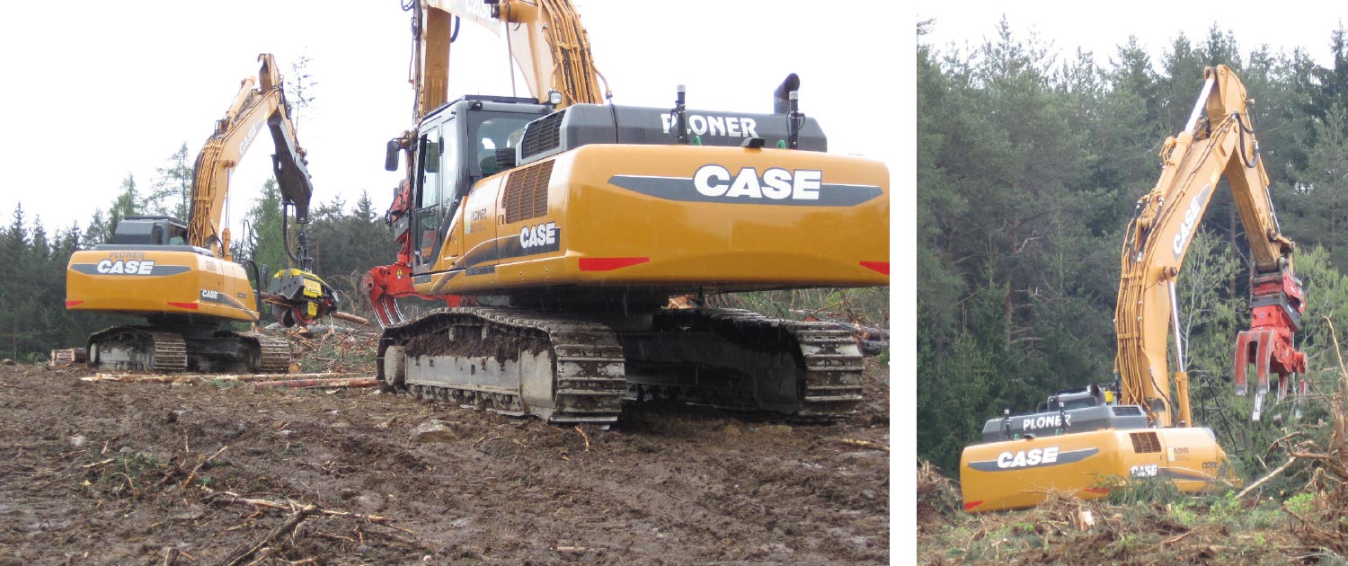 Rodungen Wald Bagger