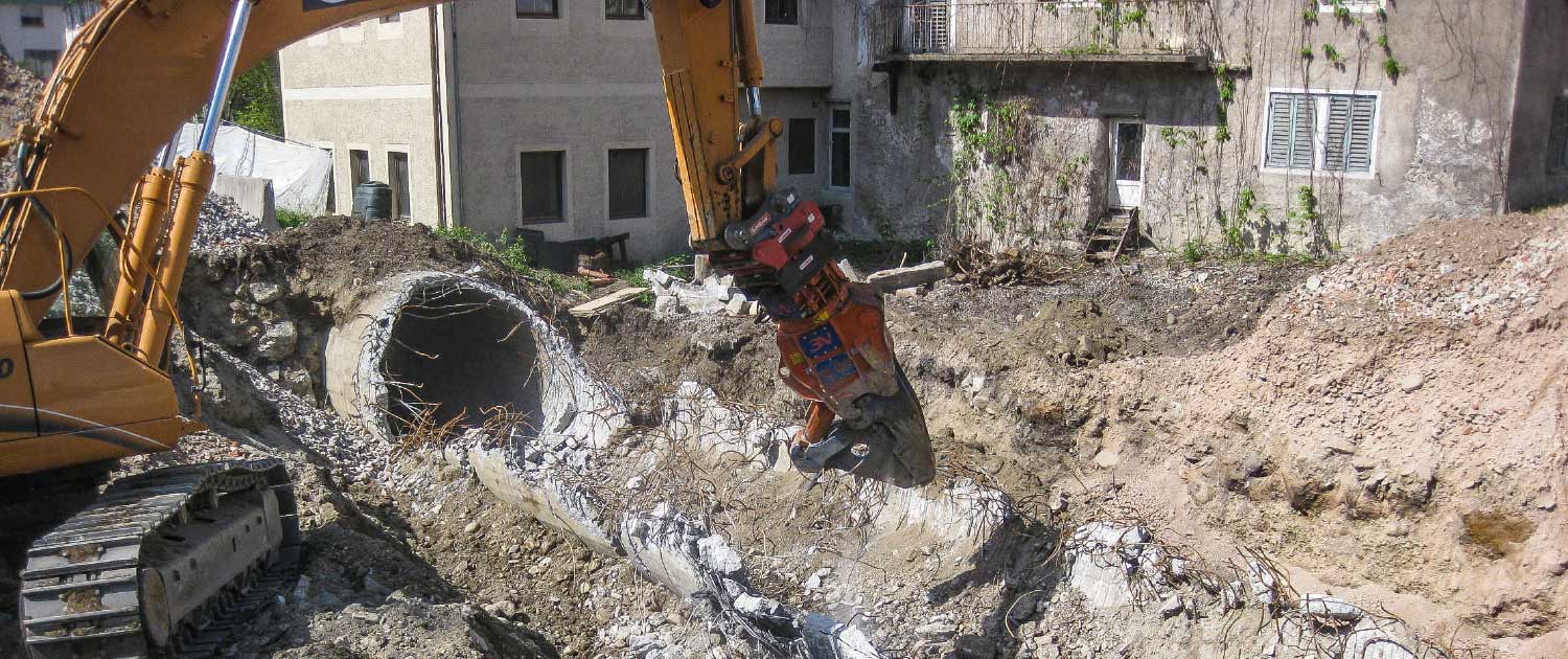 Abriss Druckrohrleitung Kapuziner Bruneck