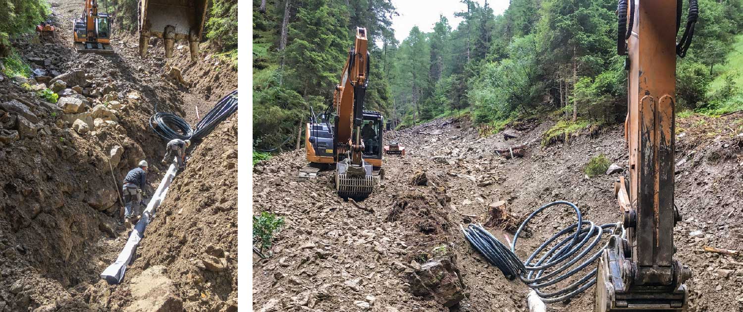 Kraftwerk Verlegung Leitungen Goglbach