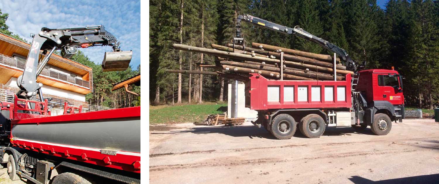 Ploner Kranarbeiten Holz laden