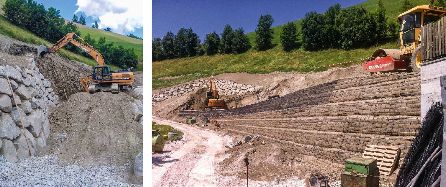 Bewehrte Erde Straßenbau Südtirol